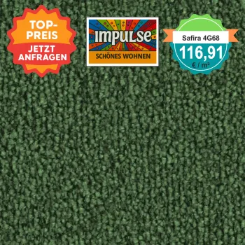 Vorwerk Safira Teppichboden Farbcode 4G68 – Draufsicht mit Preisetikett 116,91 €/m²